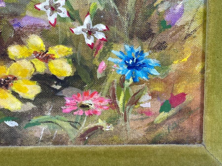 Original Still Life Floral Painting In Gold Frame With Light 16 X 12 [Photo 12]