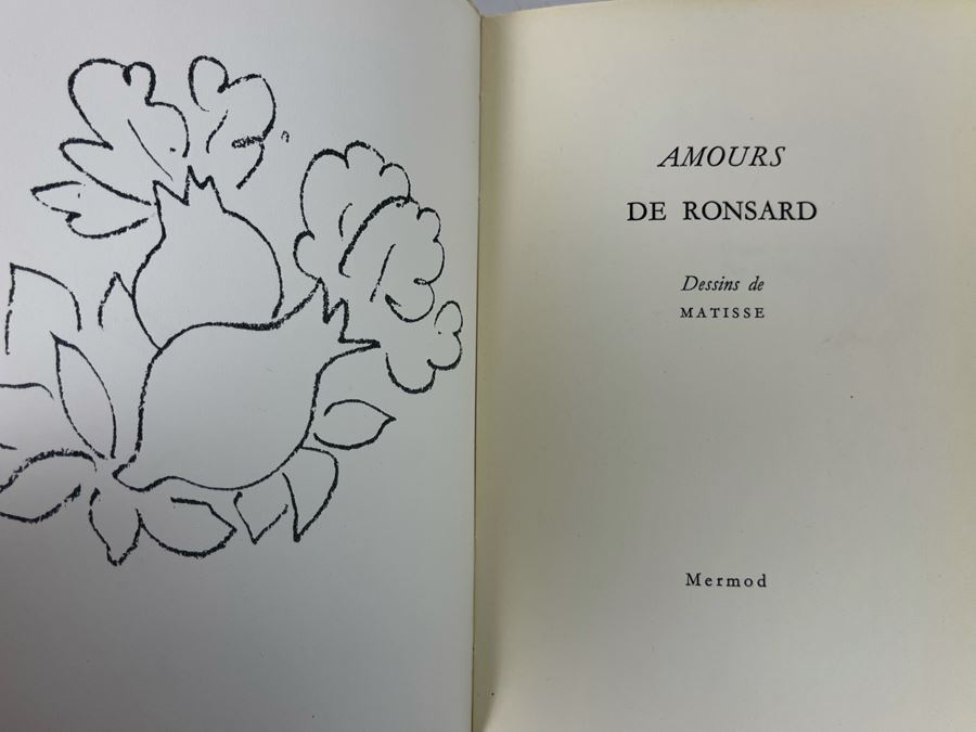 Amours De Ronsard Mermod Paperback Book With Illustrations By Matisse [Photo 3]