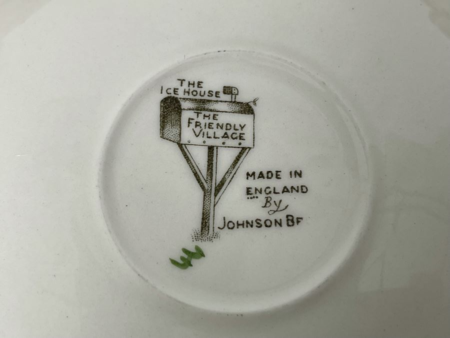 Johnson Bros The Friendly Village The Ice House (14) Cups And Saucers And Teapot Replacements Value $318 [Photo 9]