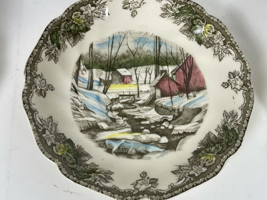 Johnson Bros The Friendly Village The Ice House (14) Cups And Saucers And Teapot Replacements Value $318 [Photo 8]