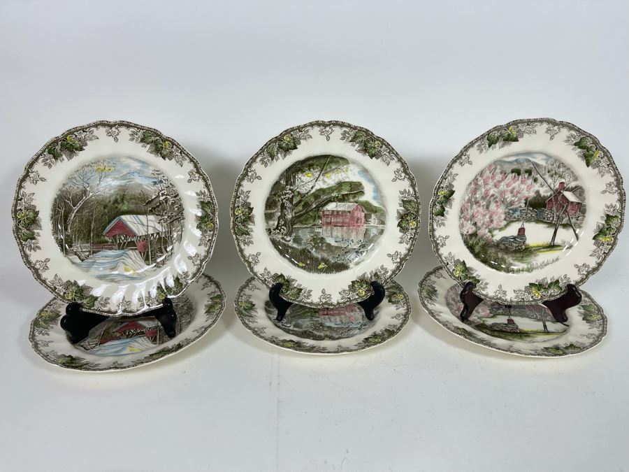 (6) Johnson Bros The Friendly Village 10.5” Large Dinner Plates Replacements Value $300 [Photo 2]