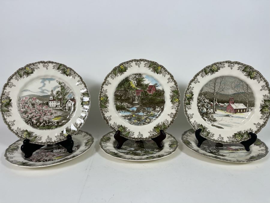 (6) Johnson Bros The Friendly Village 10.5” Large Dinner Plates Replacements Value $300 [Photo 3]