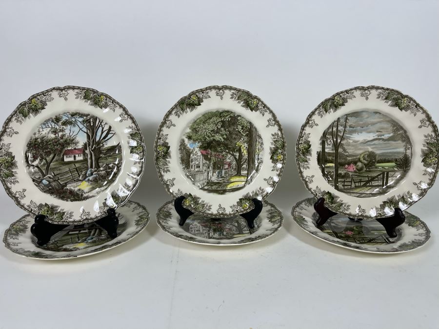 (6) Johnson Bros The Friendly Village 10.5” Large Dinner Plates Replacements Value $300 [Photo 3]