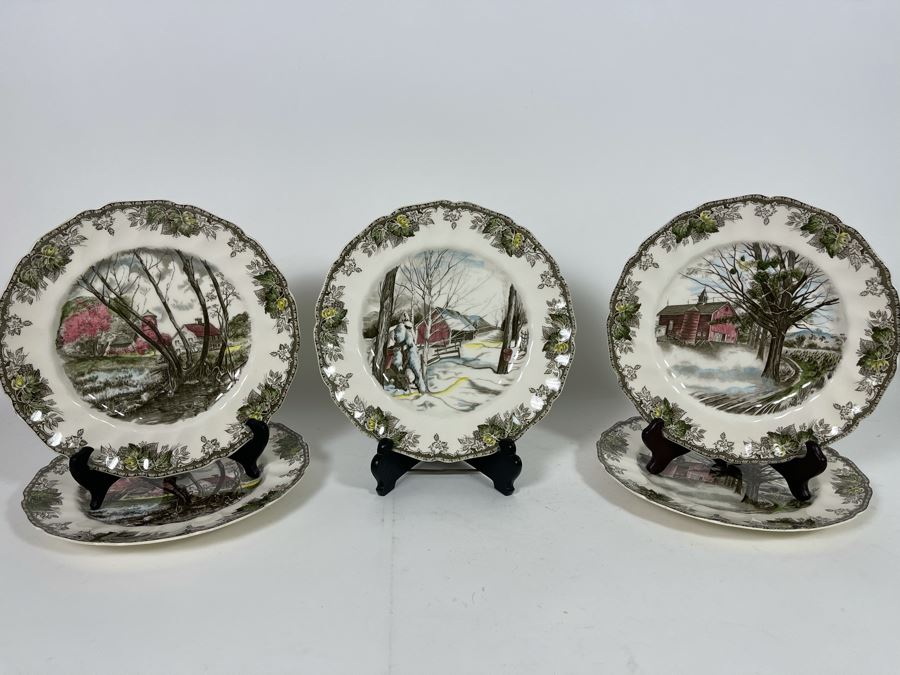 (5) Johnson Bros The Friendly Village 10.5” Large Dinner Plates Replacements Value $250 [Photo 4]