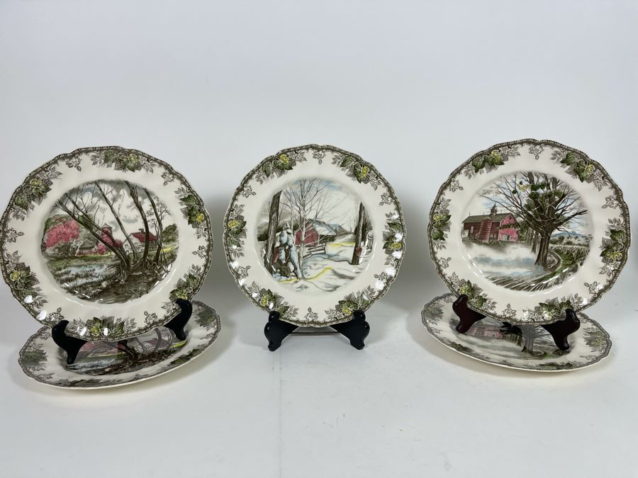 (5) Johnson Bros The Friendly Village 10.5” Large Dinner Plates Replacements Value $250 [Photo 2]