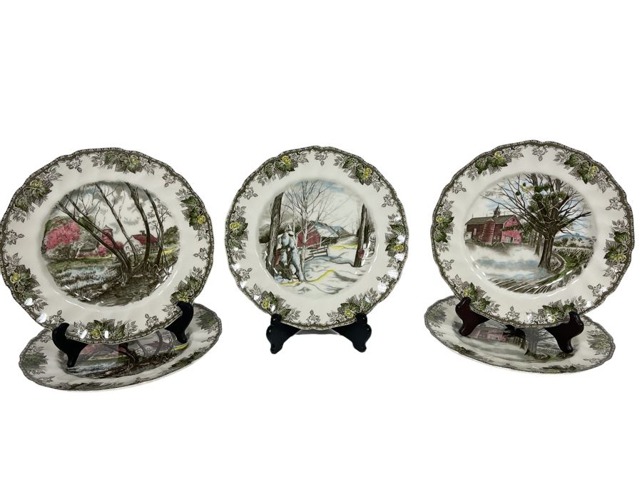 (5) Johnson Bros The Friendly Village 10.5” Large Dinner Plates Replacements Value $250