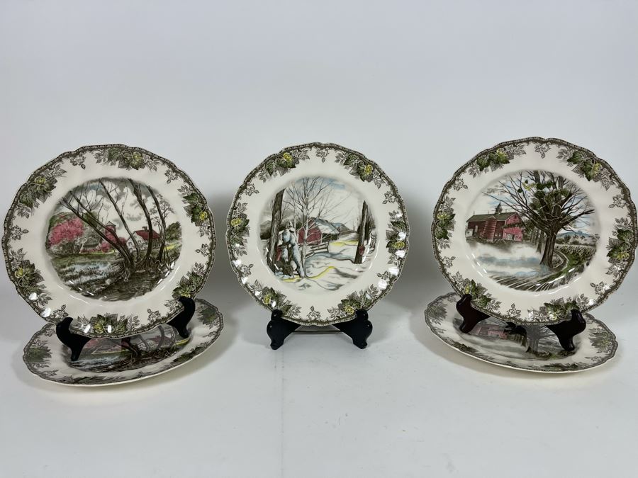 (5) Johnson Bros The Friendly Village 10.5” Large Dinner Plates Replacements Value $250 [Photo 3]