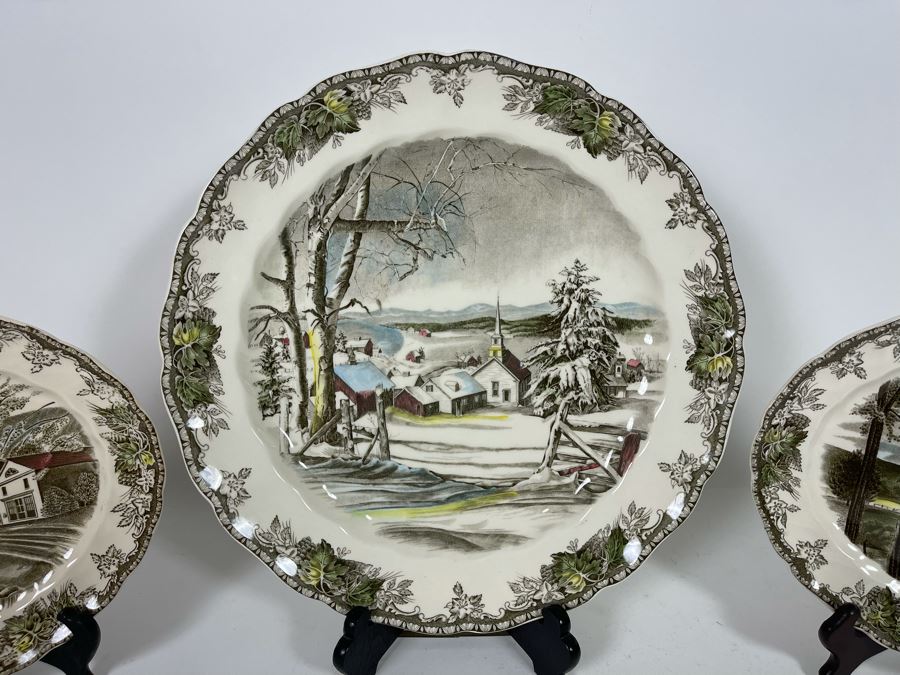 Johnson Bros The Friendly Village (2) 14' Oval Serving Plates And 11.5” Plate [Photo 4]