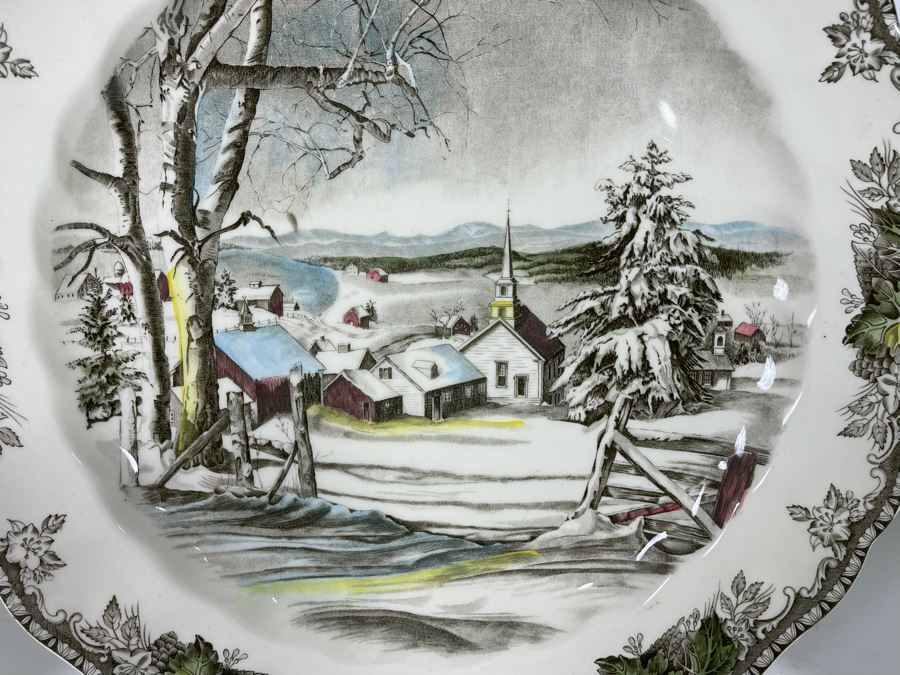 Johnson Bros The Friendly Village (2) 14' Oval Serving Plates And 11.5” Plate [Photo 5]