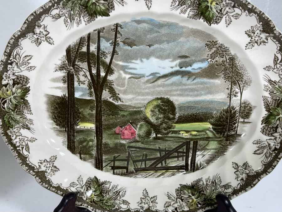 Johnson Bros The Friendly Village (2) 14' Oval Serving Plates And 11.5” Plate [Photo 6]
