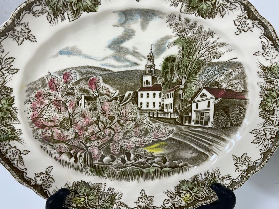 Johnson Bros The Friendly Village (2) 14' Oval Serving Plates And 11.5” Plate [Photo 7]
