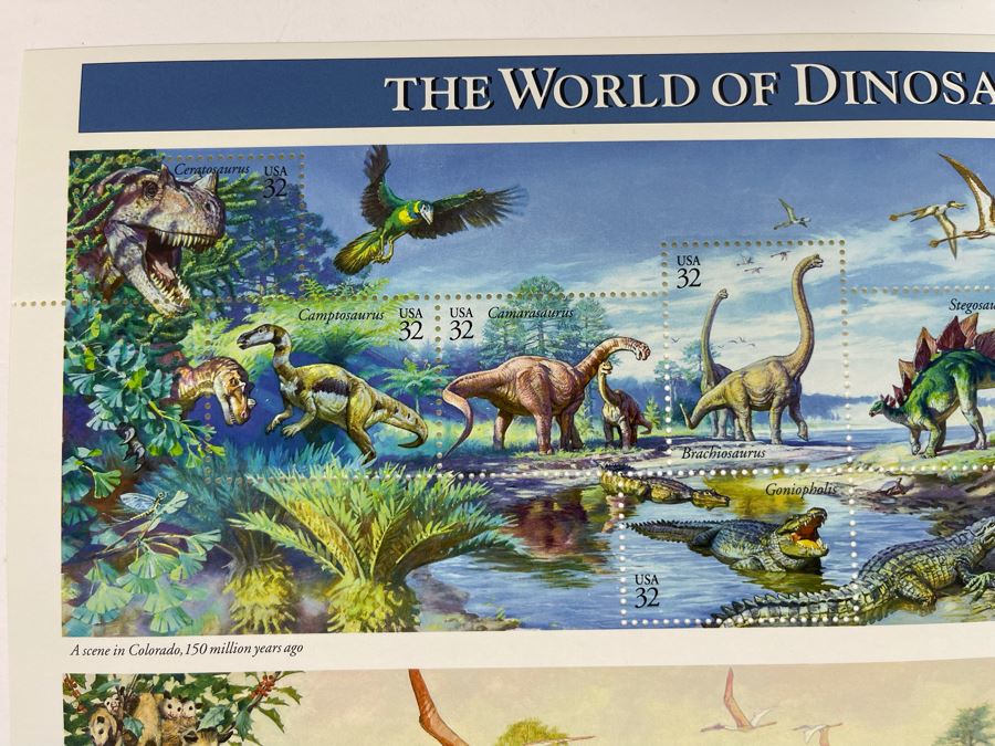 (4) Mint Postage Stamp Sheets Of The World Of Dinosaurs 1996 $19.20 ...