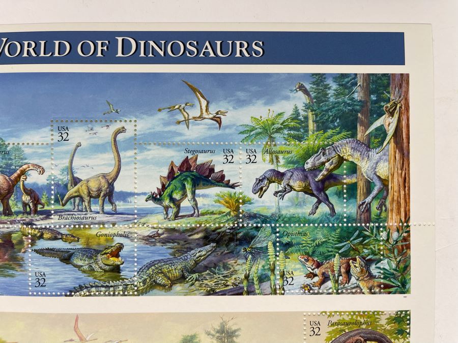 (4) Mint Postage Stamp Sheets Of The World Of Dinosaurs 1996 $19.20 ...