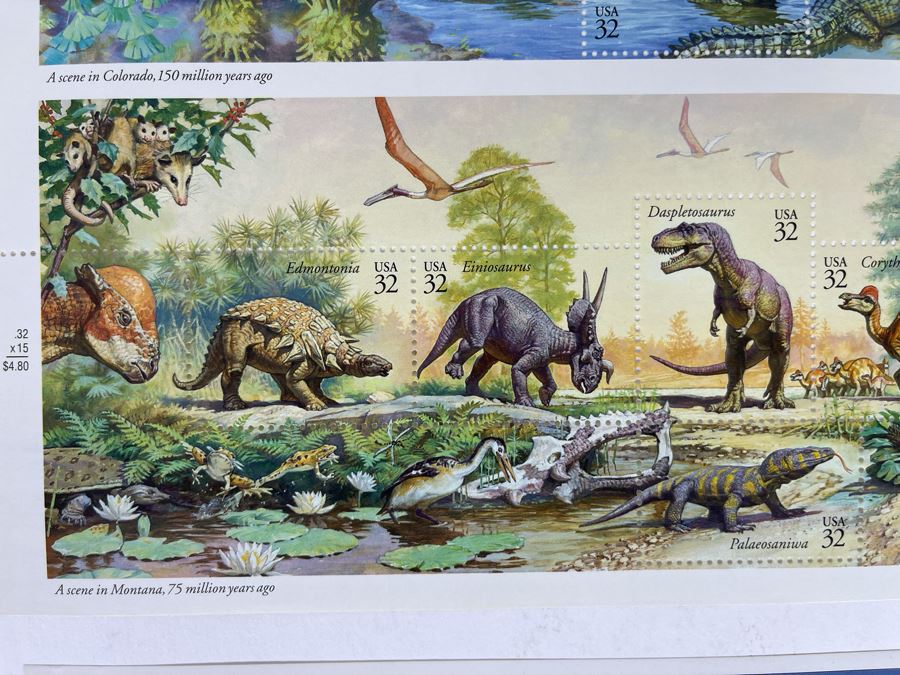 (4) Mint Postage Stamp Sheets Of The World Of Dinosaurs 1996 $19.20 Face Value [Photo 5]