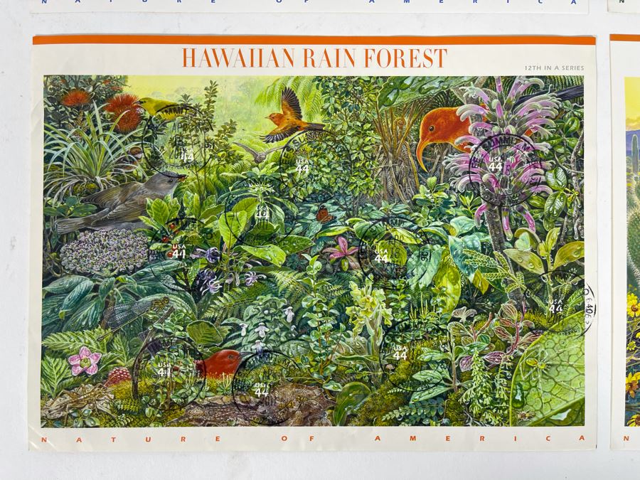 (4) Mint Postage Stamp Sets: Arctic Tundra, Longleaf Pine Forest, Hawaiian Rain Forest, Sonoran Desert [Photo 3]