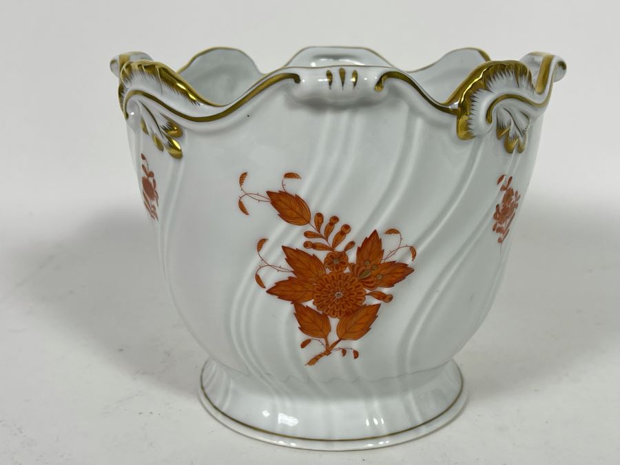 Herend Chinese Bouquet Rust Cachepot Retails $380 [Photo 2]