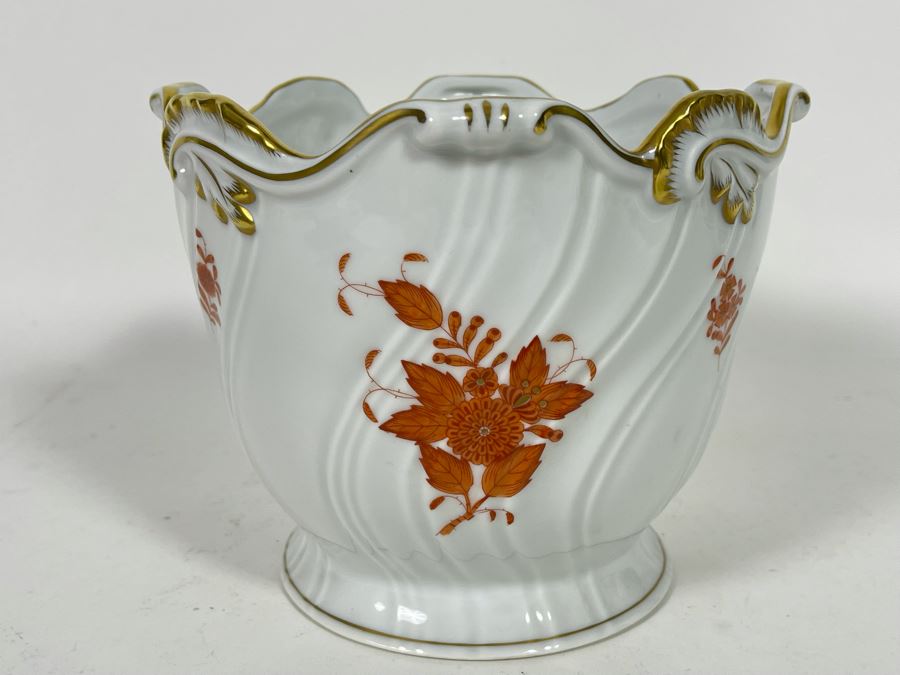 Herend Chinese Bouquet Rust Cachepot Retails $380 [Photo 3]