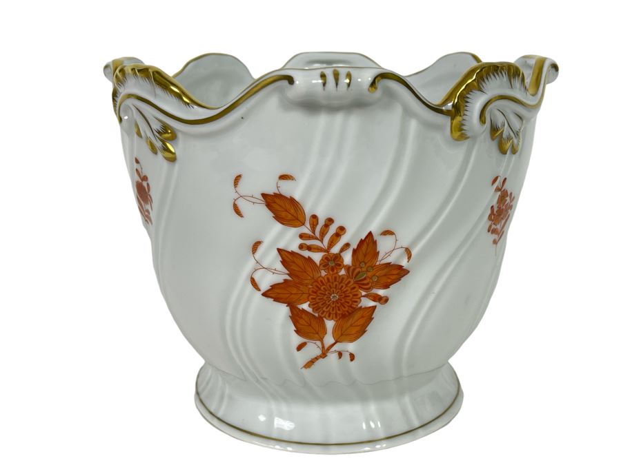 Herend Chinese Bouquet Rust Cachepot Retails $380