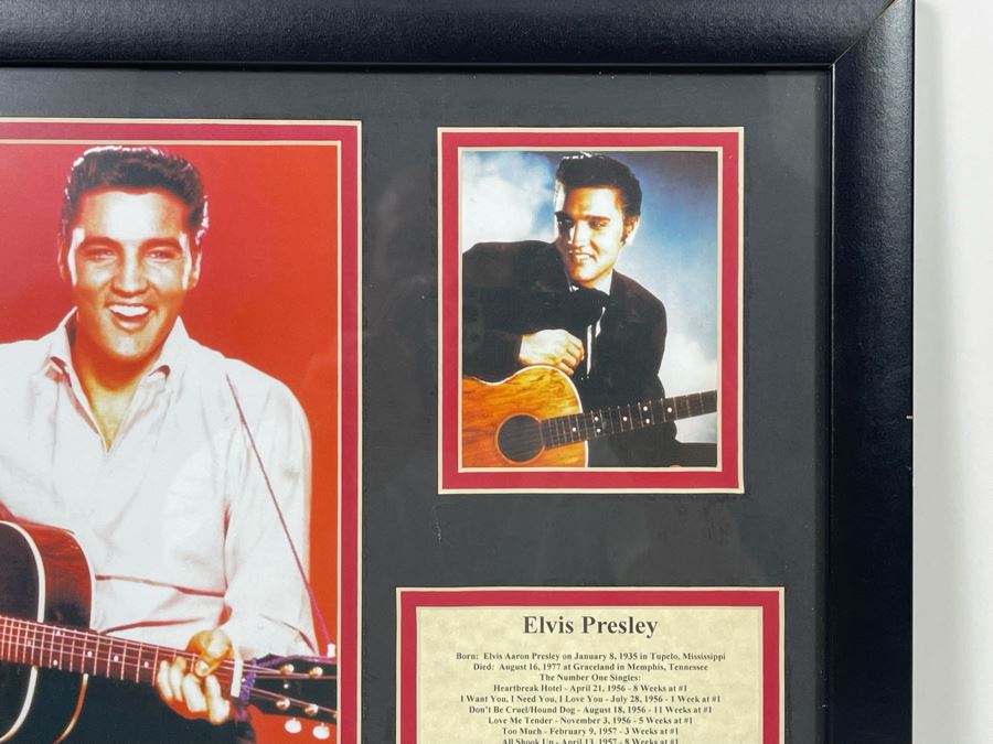 Collectible Limited Edition Elvis Presley Graceland Cellars The King Cabernet Sauvignon Wine 2003 CA Plus Framed Decorative Elvis Presley Color Prints Collage 15.5 X 12.5 [Photo 12]