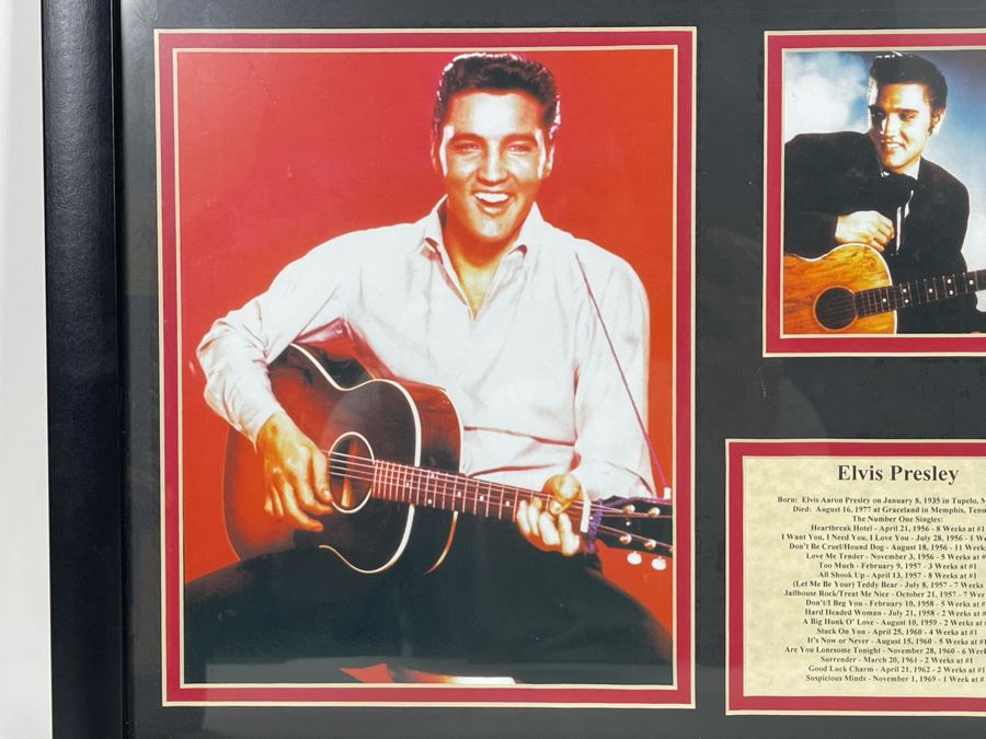 Collectible Limited Edition Elvis Presley Graceland Cellars The King Cabernet Sauvignon Wine 2003 CA Plus Framed Decorative Elvis Presley Color Prints Collage 15.5 X 12.5 [Photo 11]