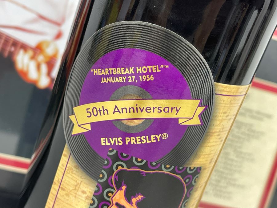 Collectible Limited Edition Elvis Presley Graceland Cellars The King Cabernet Sauvignon Wine 2003 CA Plus Framed Decorative Elvis Presley Color Prints Collage 15.5 X 12.5 [Photo 4]
