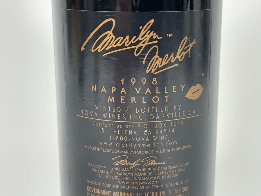 Collectible Marilyn Monroe Merlot 1998 Napa Valley Merlot Wine [Photo 7]