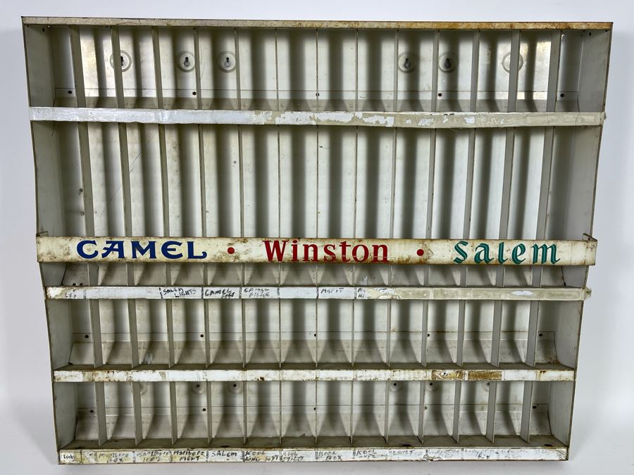 Vintage Metal Cigarette Vending Machine Insert With Camel, Winston, Salem Advertising 32.5W X 27H X 4D [Photo 2]