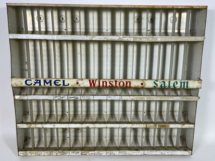 Vintage Metal Cigarette Vending Machine Insert With Camel, Winston, Salem Advertising 32.5W X 27H X 4D [Photo 3]