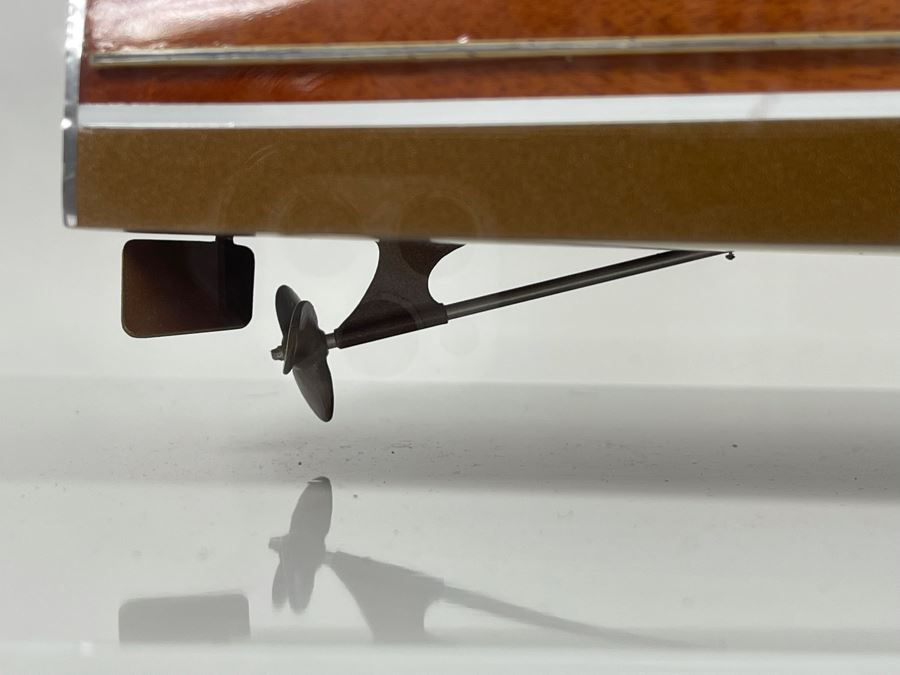 Wooden Chris-Craft Model Boat With Lucite Display Box 26W X 12D X 13H [Photo 17]