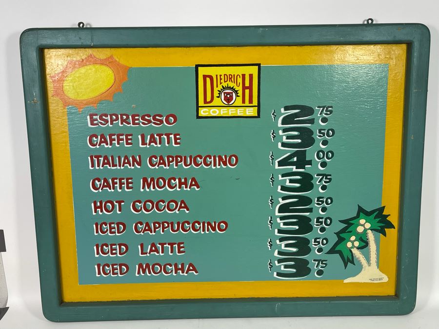 Hand-Painted Diedrich Coffee Wooden Double-Sided Sign 42W X 32H [Photo 5]