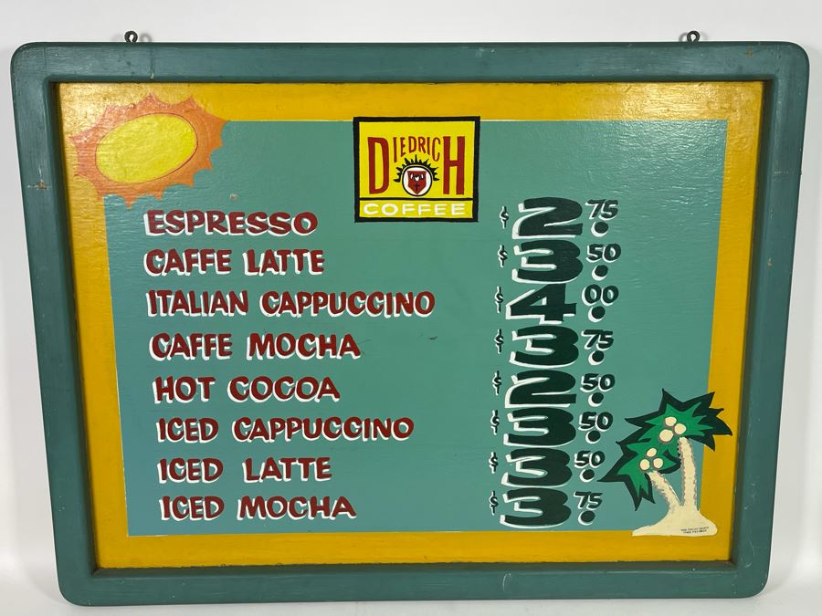 Hand-Painted Diedrich Coffee Wooden Double-Sided Sign 42W X 32H [Photo 3]