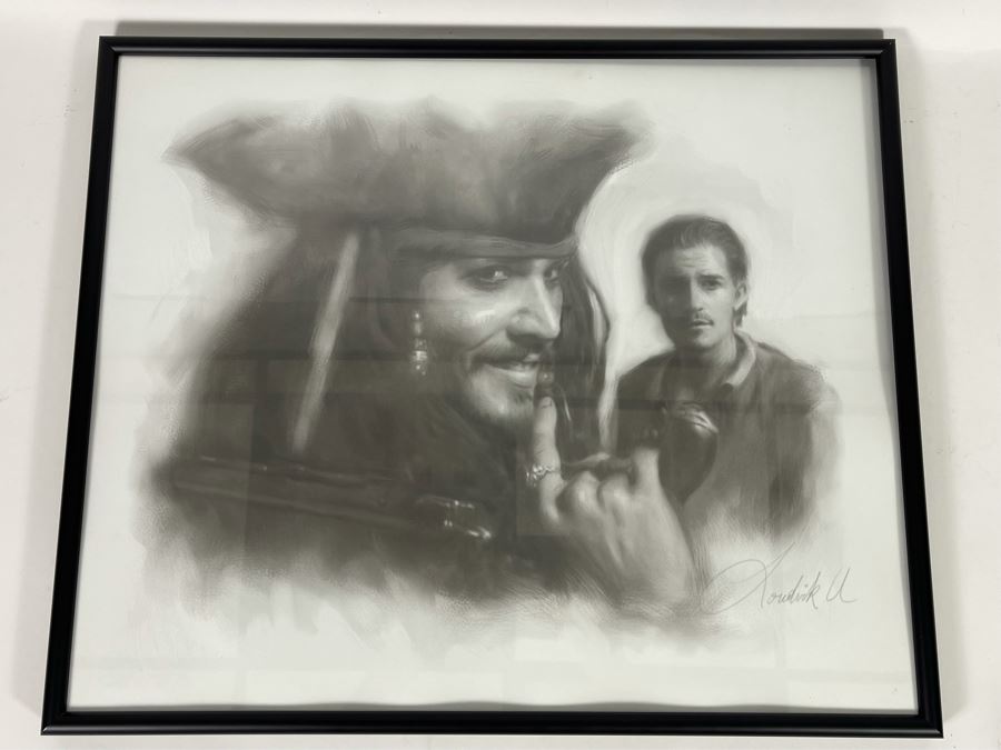 Framed Johnny Depp Pirates Of The Caribbean Print 24 X 20 [Photo 2]