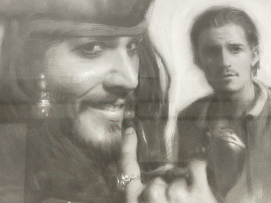 Framed Johnny Depp Pirates Of The Caribbean Print 24 X 20 [Photo 5]