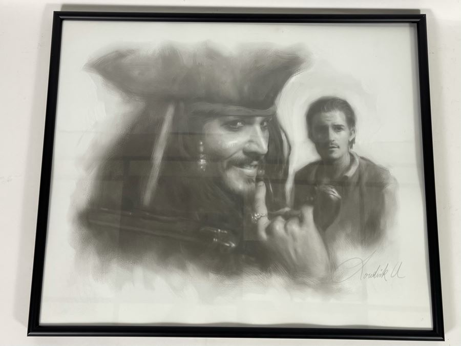 Framed Johnny Depp Pirates Of The Caribbean Print 24 X 20 [Photo 3]
