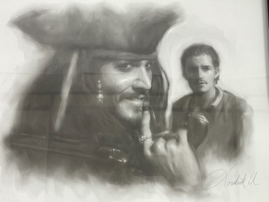Framed Johnny Depp Pirates Of The Caribbean Print 24 X 20 [Photo 4]