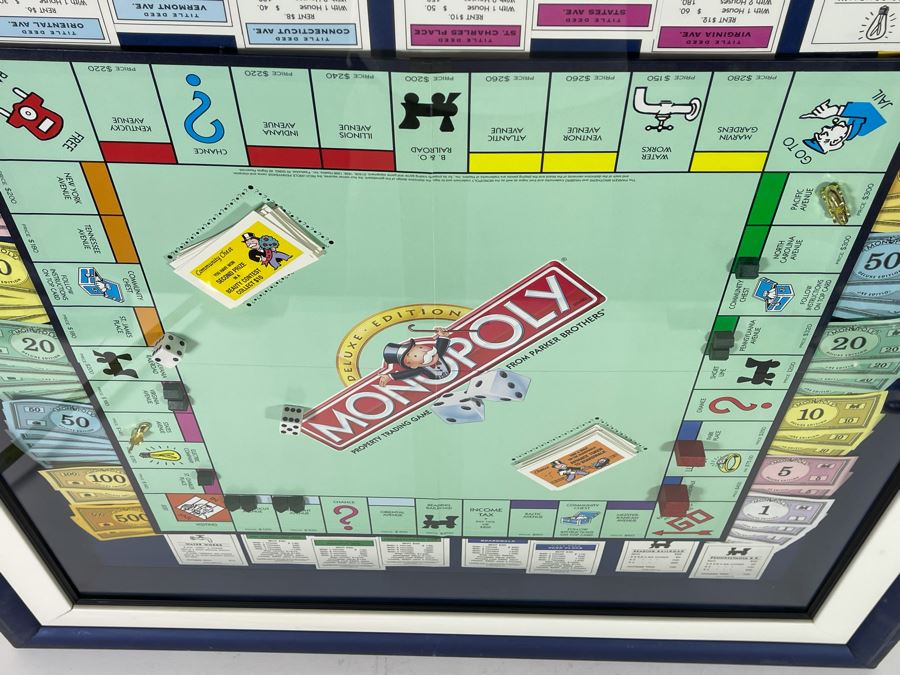 Shadowbox Framed Deluxe Edition Monopoly Game 34 X 34