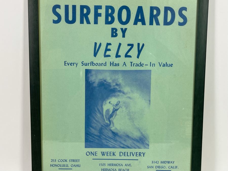 Surfboards By Velzy Framed Advertisement 14 X 17 [Photo 4]