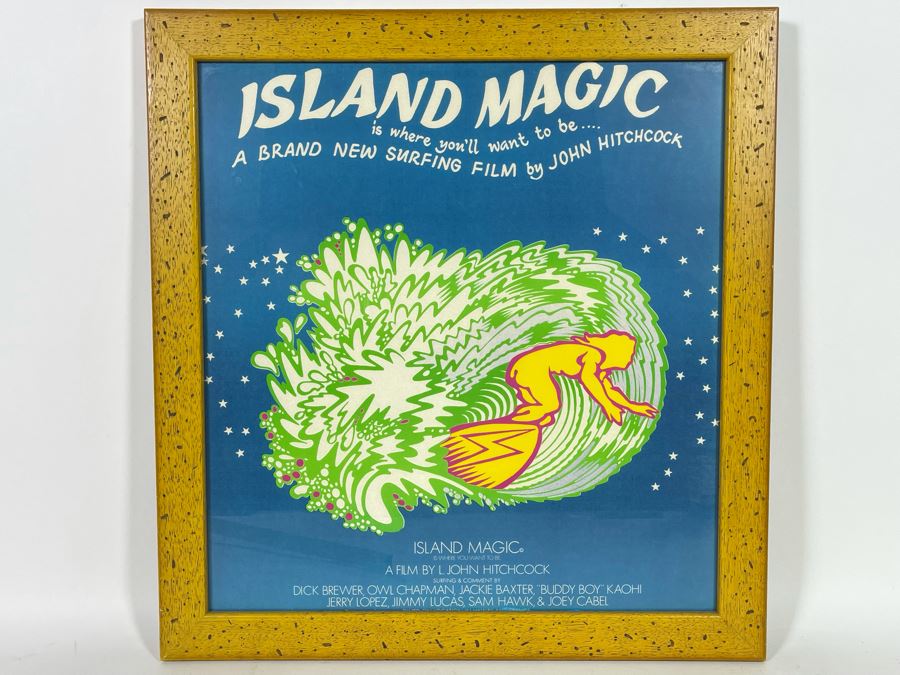 Island Magic Surf Film By John Hitchcock Framed Poster Featuring Dick Brewer, Jerry Lopez 20 X 21 [Photo 3]