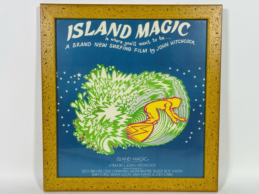 Island Magic Surf Film By John Hitchcock Framed Poster Featuring Dick Brewer, Jerry Lopez 20 X 21 [Photo 2]
