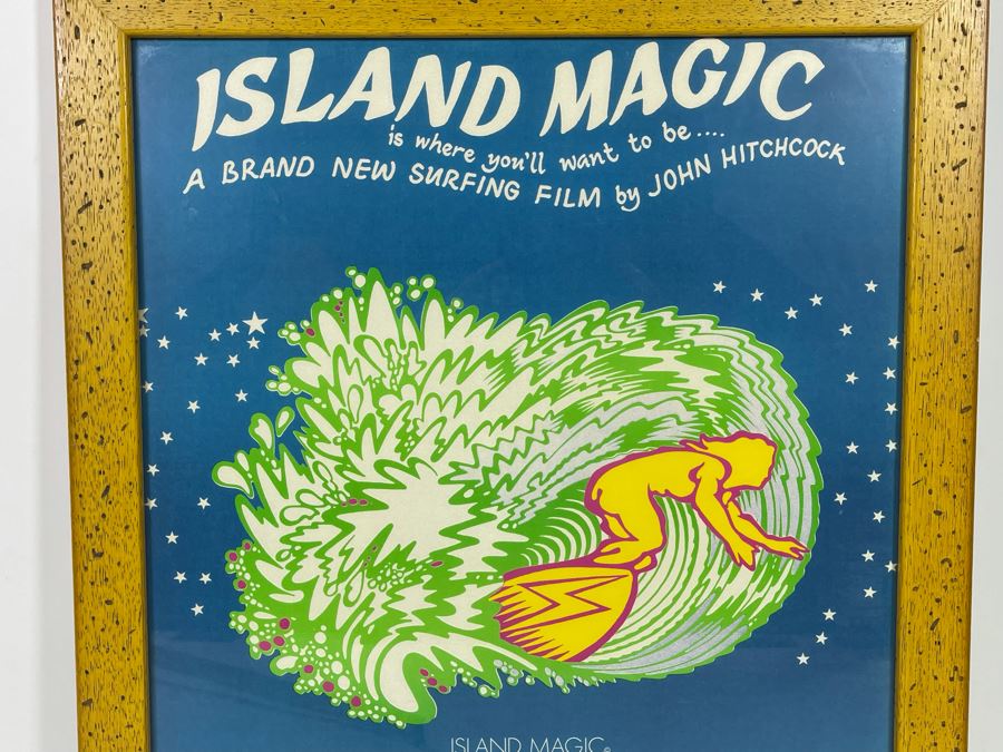 Island Magic Surf Film By John Hitchcock Framed Poster Featuring Dick Brewer, Jerry Lopez 20 X 21 [Photo 4]