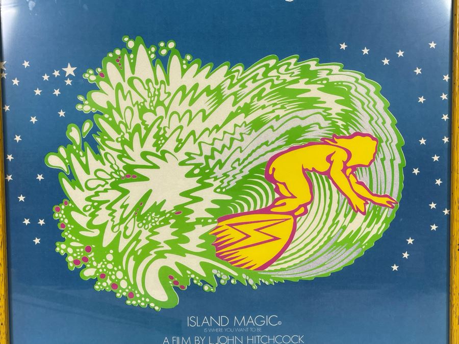Island Magic Surf Film By John Hitchcock Framed Poster Featuring Dick Brewer, Jerry Lopez 20 X 21 [Photo 6]