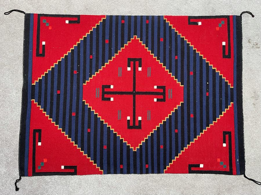 Vintage Native American Navajo Blanket 33 X 45 [Photo 4]