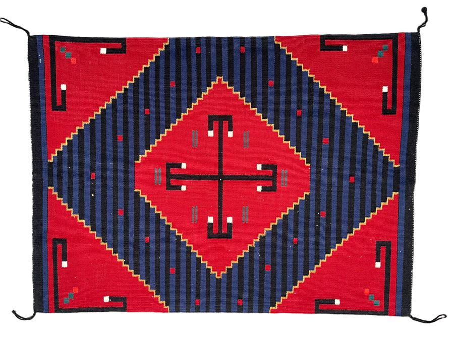 Vintage Native American Navajo Blanket 33 X 45