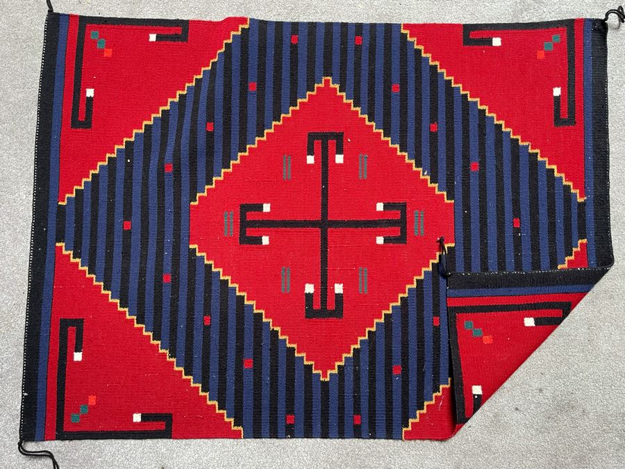 Vintage Native American Navajo Blanket 33 X 45 [Photo 8]