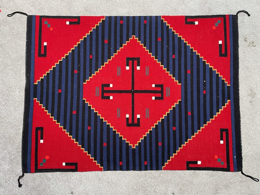 Vintage Native American Navajo Blanket 33 X 45 [Photo 2]