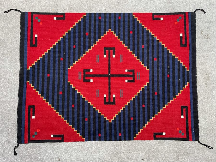 Vintage Native American Navajo Blanket 33 X 45 [Photo 3]