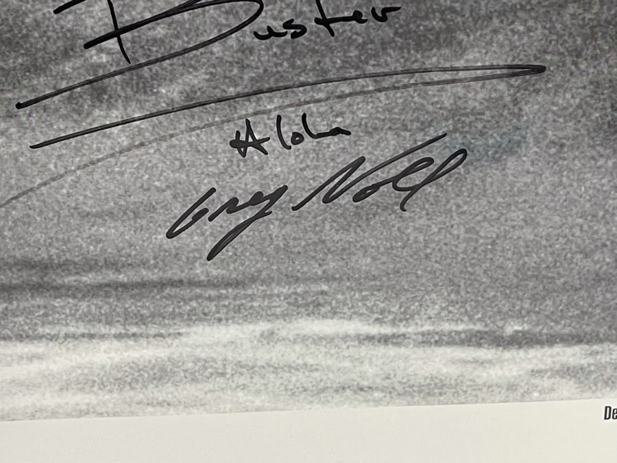 Hand-Signed Greg Noll Poster Titled Greg Noll Takes The Drop At Waimea Bay Framed 44 X 36 [Photo 4]