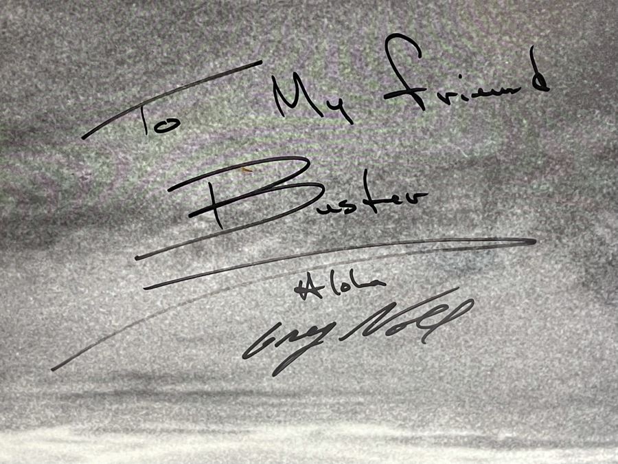 Hand-Signed Greg Noll Poster Titled Greg Noll Takes The Drop At Waimea Bay Framed 44 X 36 [Photo 2]