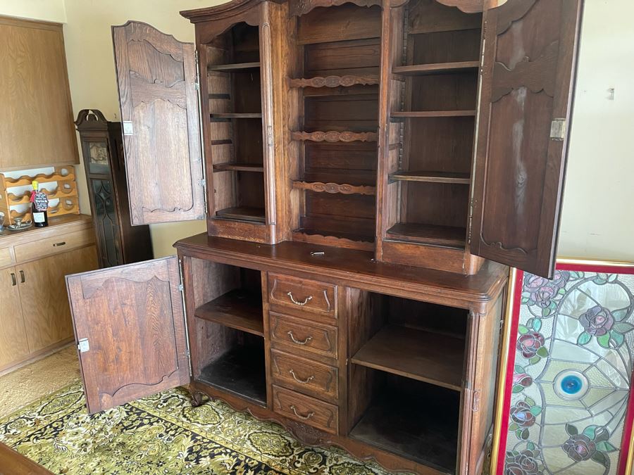 Antique Wooden Buffet And Hutch China Cabinet Client Paid Over $4,000 [Photo 13]