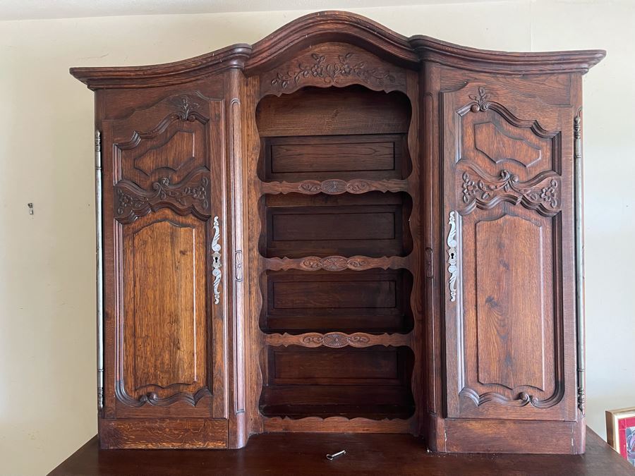 Antique Wooden Buffet And Hutch China Cabinet Client Paid Over $4,000 [Photo 7]